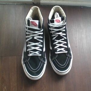 Vans Black and White High-Top Sneakers